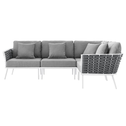 Modway Outlet Stance Outdoor Patio Aluminum Large Sectional Sofa by Modway  Outdoor Furniture Furniture White Gray - EEI-5753-WHI-GRY