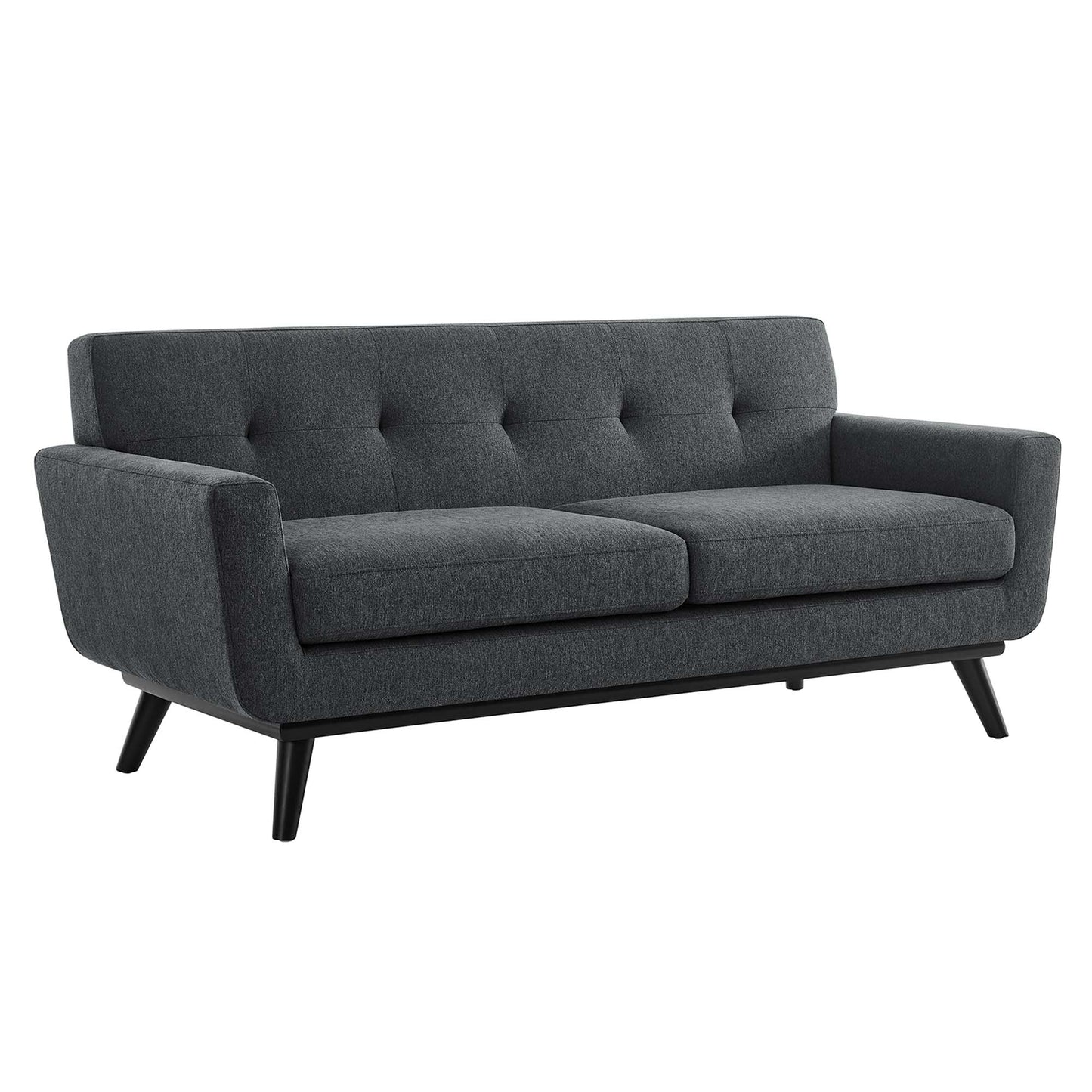 Modway Outlet Engage Herringbone Fabric Loveseat by Modway  Living Room Furniture Charcoal - EEI-5759-CHA