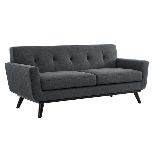 Modway Outlet Engage Herringbone Fabric Loveseat by Modway  Living Room Furniture Charcoal - EEI-5759-CHA