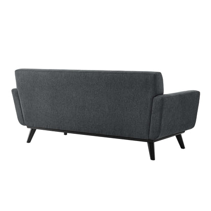Modway Outlet Engage Herringbone Fabric Loveseat by Modway  Living Room Furniture Charcoal - EEI-5759-CHA