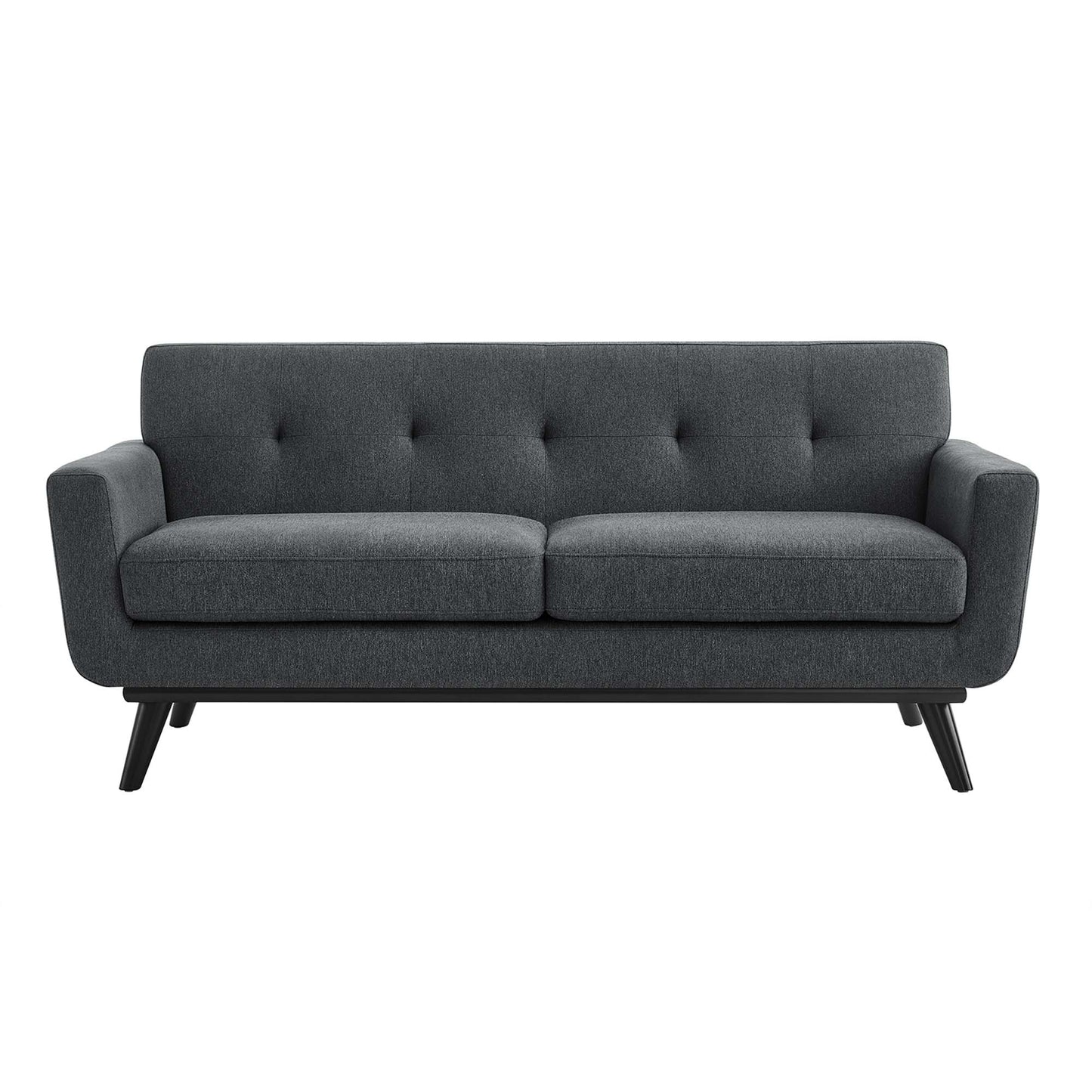 Modway Outlet Engage Herringbone Fabric Loveseat by Modway  Living Room Furniture Charcoal - EEI-5759-CHA