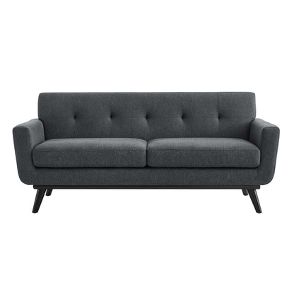 Modway Outlet Engage Herringbone Fabric Loveseat by Modway  Living Room Furniture Charcoal - EEI-5759-CHA