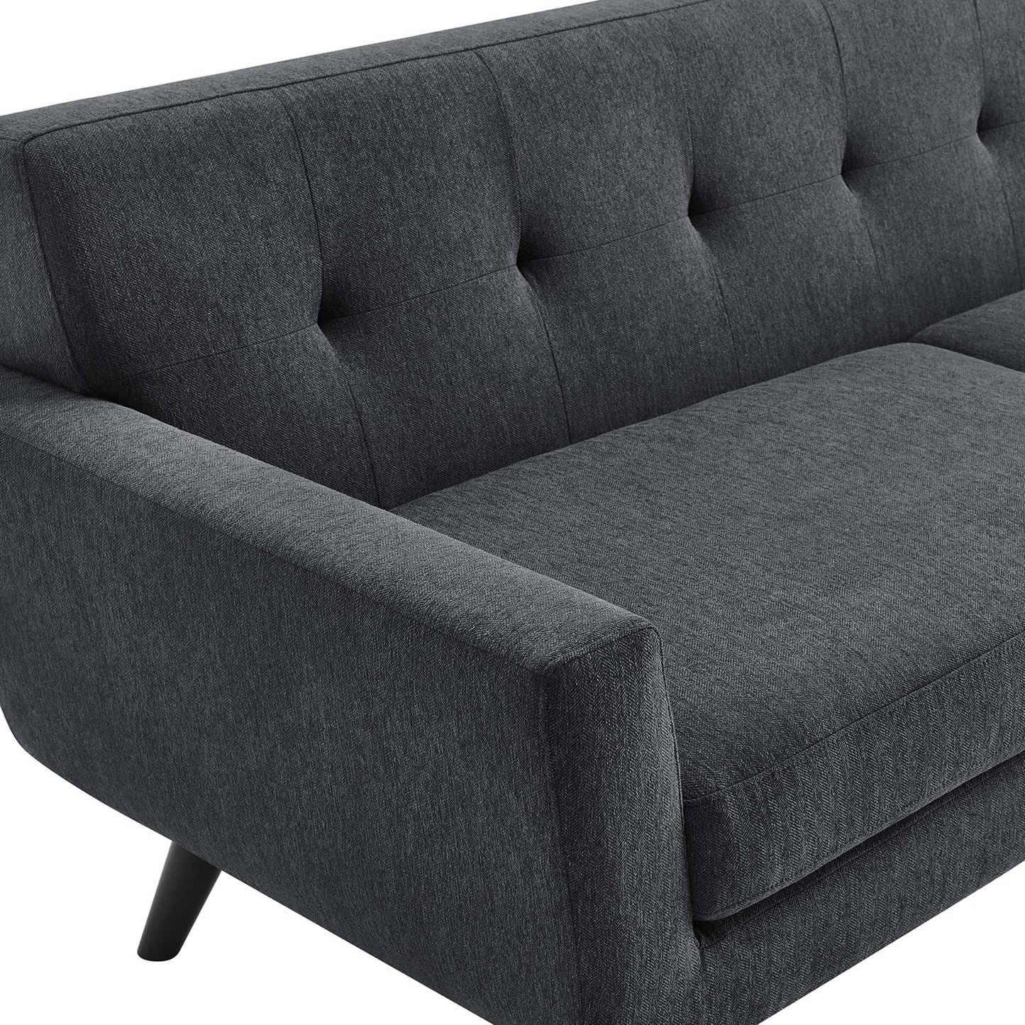 Modway Outlet Engage Herringbone Fabric Sofa by Modway  Living Room Furniture Charcoal - EEI-5760-CHA
