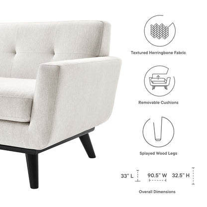 Modway Outlet Engage Herringbone Fabric Sofa by Modway  Living Room Furniture Ivory - EEI-5760-IVO