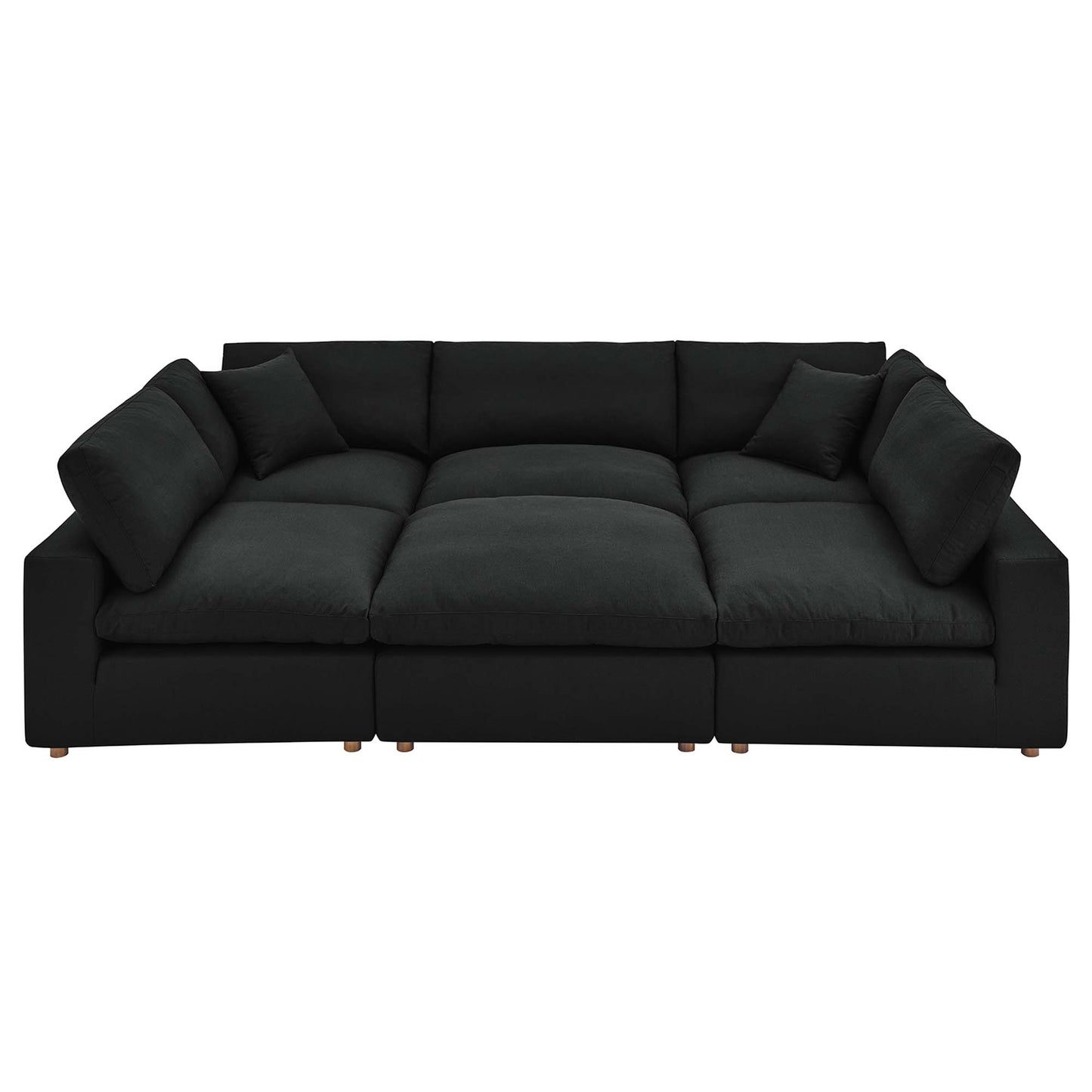 Modway Outlet Commix 6-Piece Down Filled Overstuffed Sectional Sofa by Modway  Living Room Furniture Black - EEI-5761-BLK