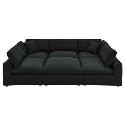 Modway Outlet Commix 6-Piece Down Filled Overstuffed Sectional Sofa by Modway  Living Room Furniture Black - EEI-5761-BLK