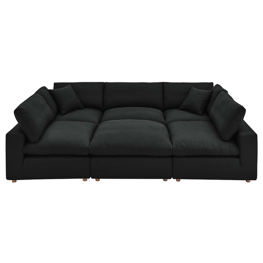 Modway Outlet Commix 6-Piece Down Filled Overstuffed Sectional Sofa by Modway  Living Room Furniture Black - EEI-5761-BLK