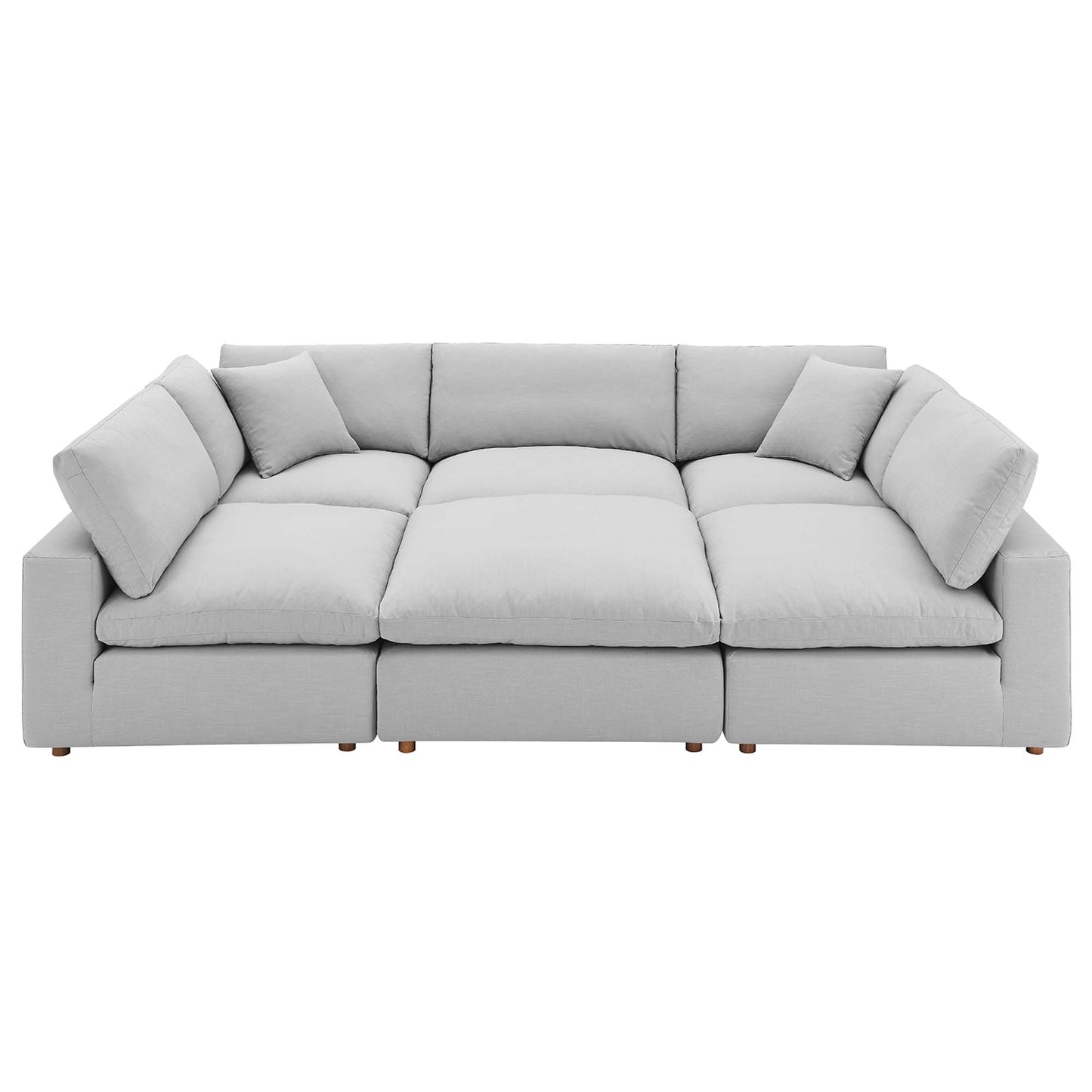 Modway Outlet Commix 6-Piece Down Filled Overstuffed Sectional Sofa by Modway  Living Room Furniture Light Gray - EEI-5761-LGR