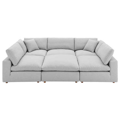 Modway Outlet Commix 6-Piece Down Filled Overstuffed Sectional Sofa by Modway  Living Room Furniture Light Gray - EEI-5761-LGR