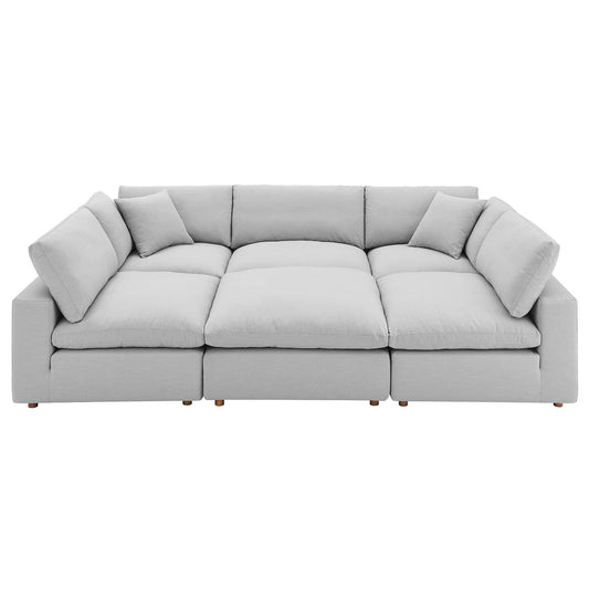 Modway Outlet Commix 6-Piece Down Filled Overstuffed Sectional Sofa by Modway  Living Room Furniture Light Gray - EEI-5761-LGR