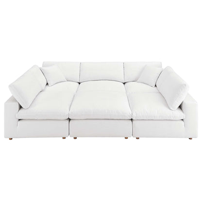 Modway Outlet Commix 6-Piece Down Filled Overstuffed Sectional Sofa by Modway  Living Room Furniture Pure White - EEI-5761-PUW