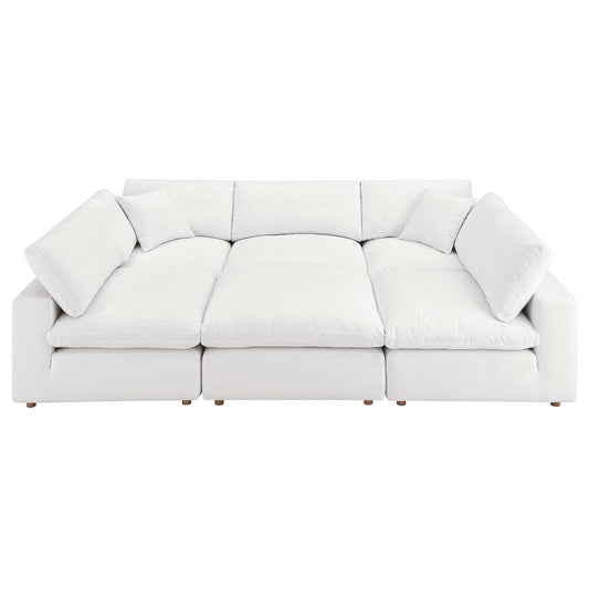 Modway Outlet Commix 6-Piece Down Filled Overstuffed Sectional Sofa by Modway  Living Room Furniture Pure White - EEI-5761-PUW
