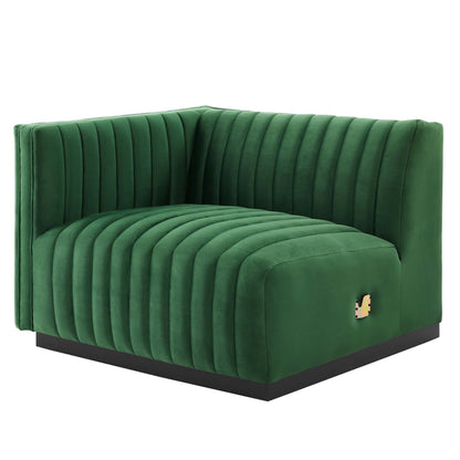 Modway Outlet Conjure Channel Tufted Performance Velvet Loveseat by Modway  Living Room Furniture Black Emerald - EEI-5764-BLK-EME