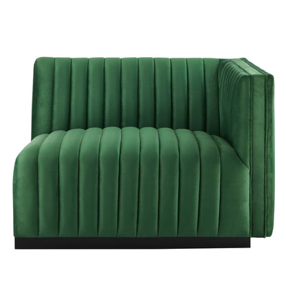 Modway Outlet Conjure Channel Tufted Performance Velvet Loveseat by Modway  Living Room Furniture Black Emerald - EEI-5764-BLK-EME