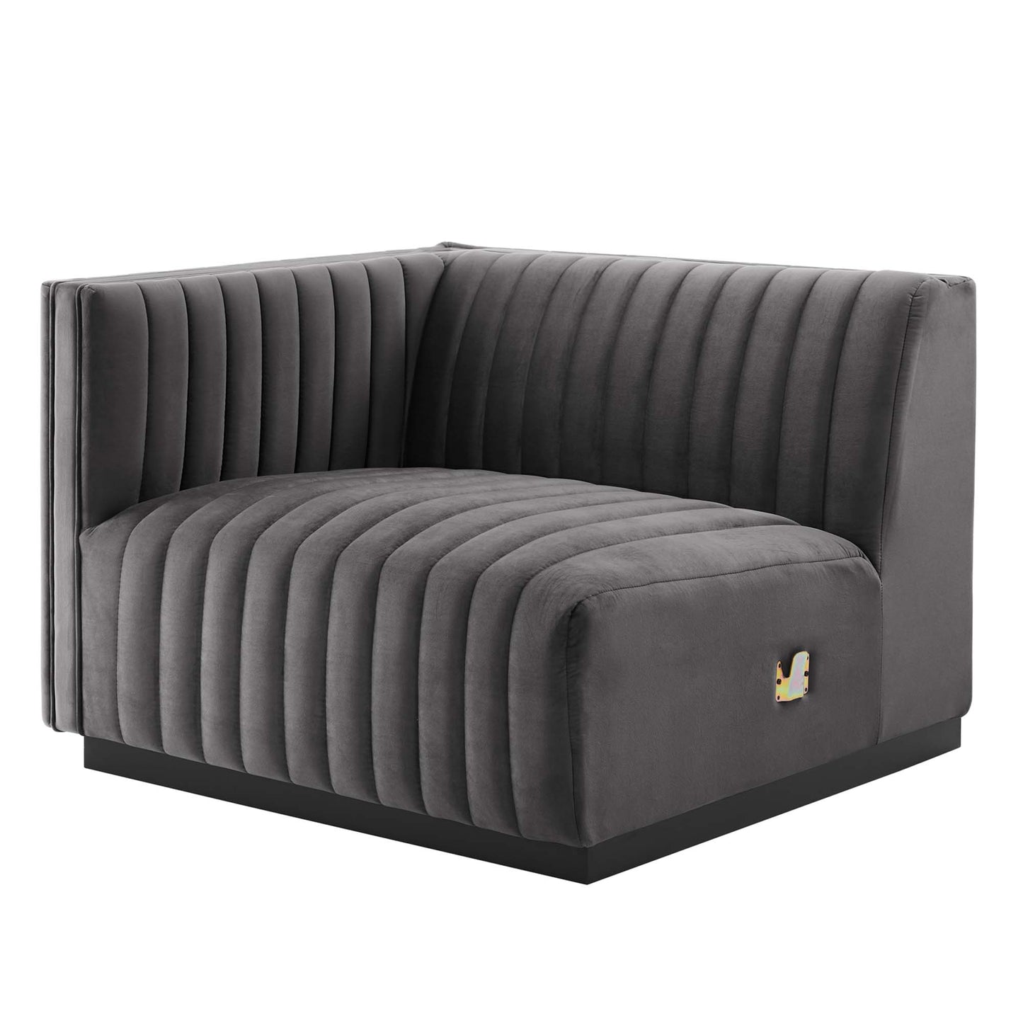 Modway Outlet Conjure Channel Tufted Performance Velvet Loveseat by Modway  Living Room Furniture Black Gray - EEI-5764-BLK-GRY