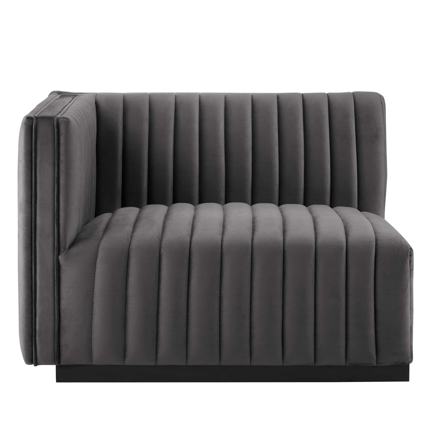 Modway Outlet Conjure Channel Tufted Performance Velvet Loveseat by Modway  Living Room Furniture Black Gray - EEI-5764-BLK-GRY
