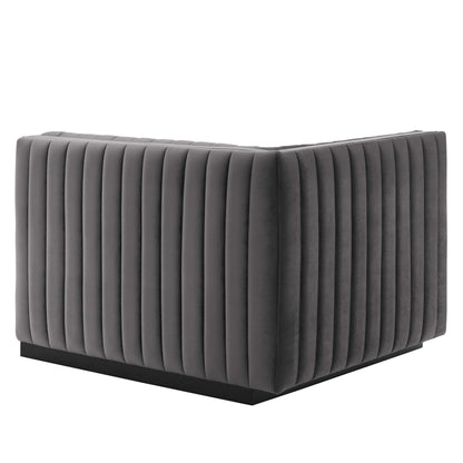 Modway Outlet Conjure Channel Tufted Performance Velvet Loveseat by Modway  Living Room Furniture Black Gray - EEI-5764-BLK-GRY