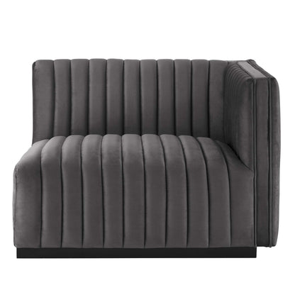 Modway Outlet Conjure Channel Tufted Performance Velvet Loveseat by Modway  Living Room Furniture Black Gray - EEI-5764-BLK-GRY