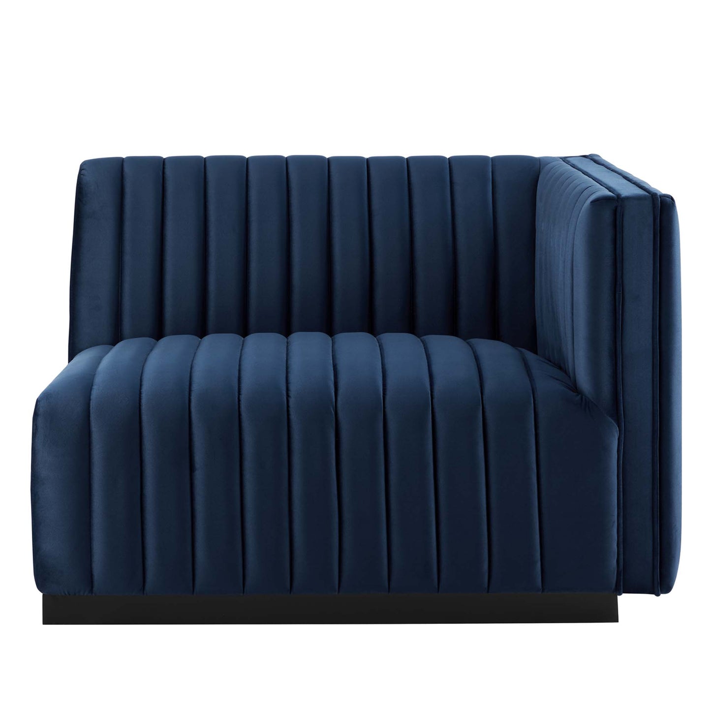 Modway Outlet Conjure Channel Tufted Performance Velvet Loveseat by Modway  Living Room Furniture Black Midnight Blue - EEI-5764-BLK-MID