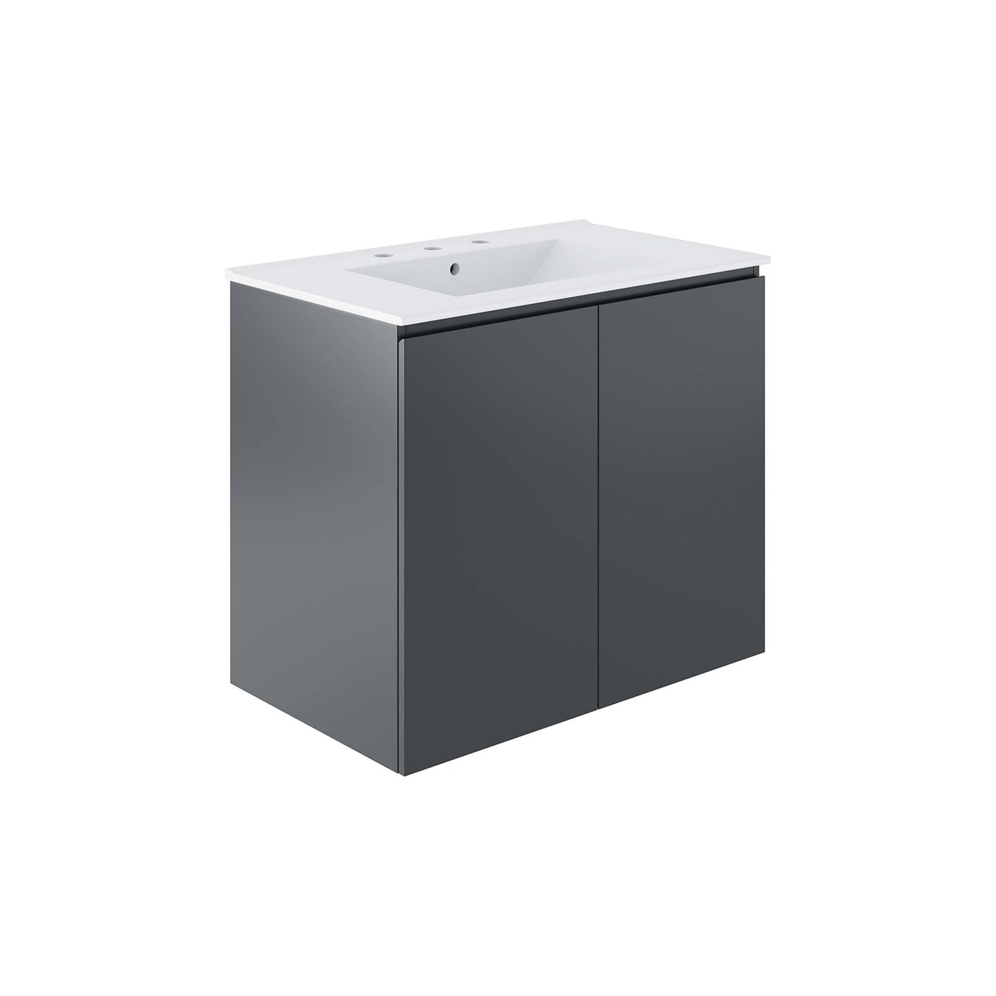 Modway Outlet Bryn 30" Wall-Mount Bathroom Vanity by Modway  Bathroom Furniture Gray White - EEI-5778-GRY-WHI