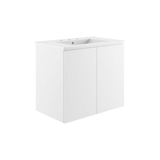 Modway Outlet Bryn 30" Wall-Mount Bathroom Vanity by Modway  Bathroom Furniture White White - EEI-5778-WHI-WHI