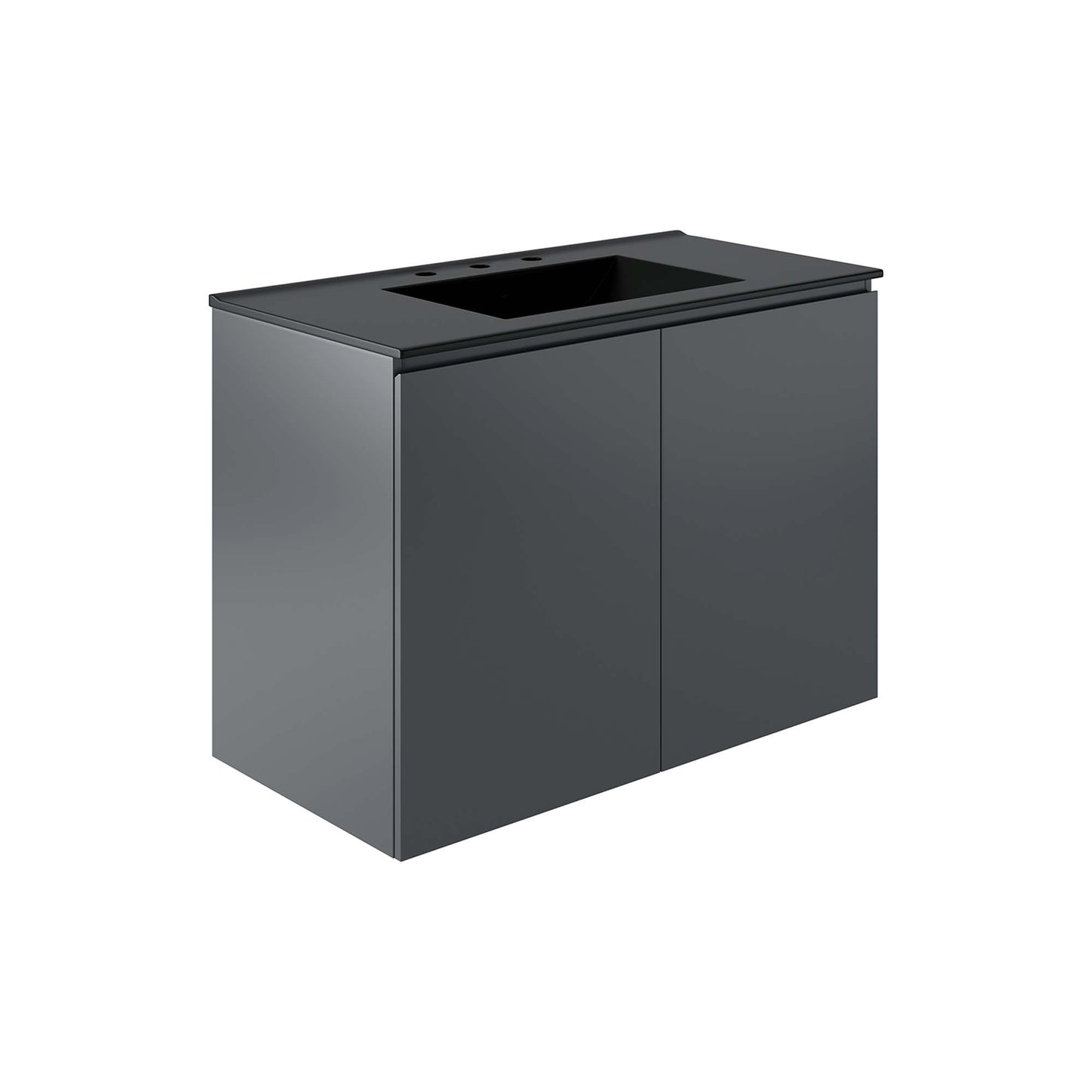 Modway Outlet Bryn 36" Wall-Mount Bathroom Vanity by Modway  Bathroom Furniture Gray Black - EEI-5779-GRY-BLK
