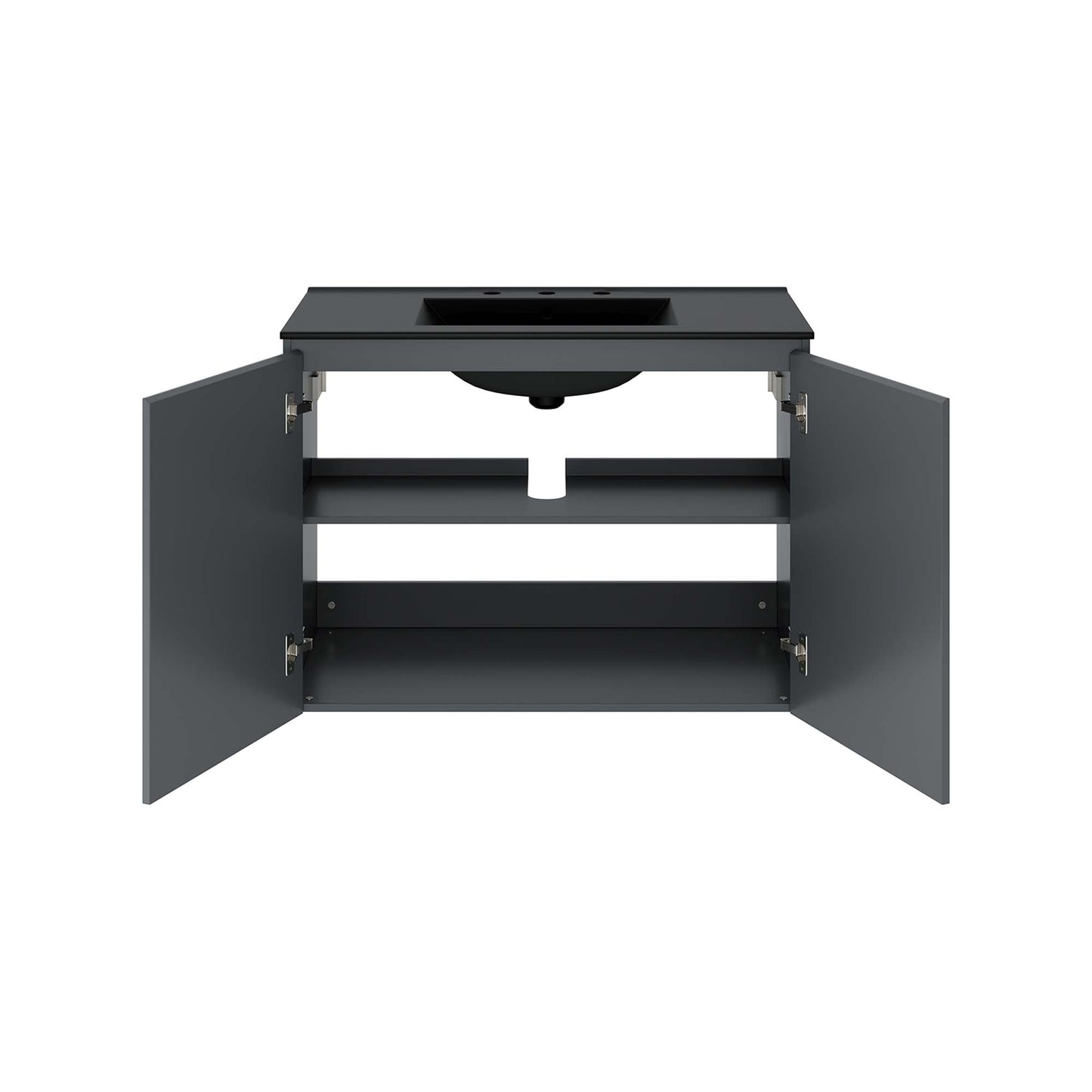 Modway Outlet Bryn 36" Wall-Mount Bathroom Vanity by Modway  Bathroom Furniture Gray Black - EEI-5779-GRY-BLK