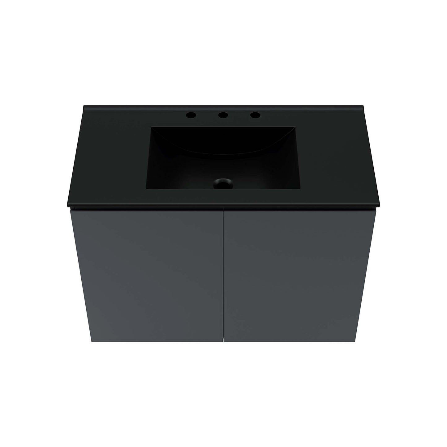 Modway Outlet Bryn 36" Wall-Mount Bathroom Vanity by Modway  Bathroom Furniture Gray Black - EEI-5779-GRY-BLK