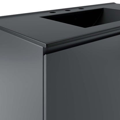 Modway Outlet Bryn 36" Wall-Mount Bathroom Vanity by Modway  Bathroom Furniture Gray Black - EEI-5779-GRY-BLK