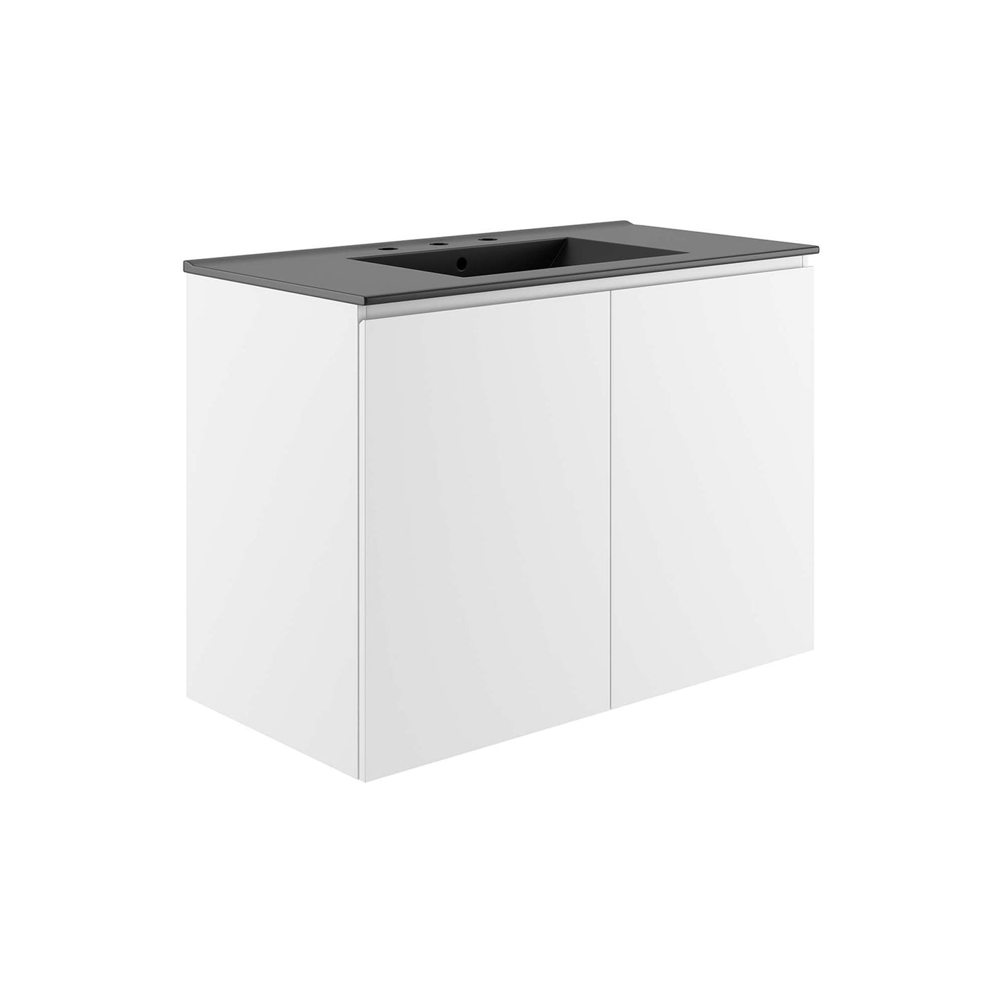 Modway Outlet Bryn 36" Wall-Mount Bathroom Vanity by Modway  Bathroom Furniture White Black - EEI-5779-WHI-BLK