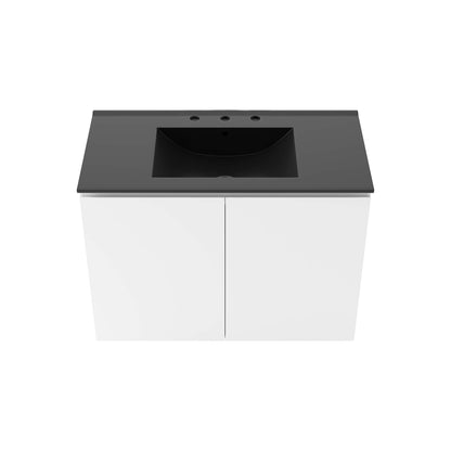 Modway Outlet Bryn 36" Wall-Mount Bathroom Vanity by Modway  Bathroom Furniture White Black - EEI-5779-WHI-BLK