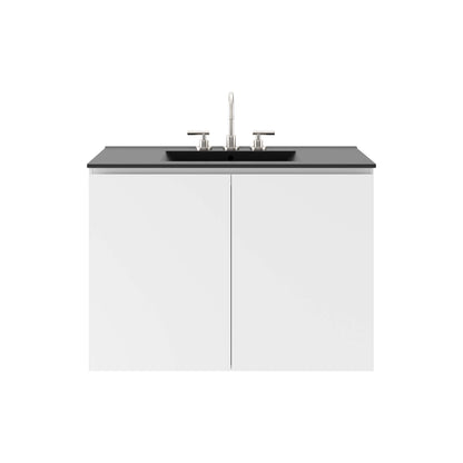 Modway Outlet Bryn 36" Wall-Mount Bathroom Vanity by Modway  Bathroom Furniture White Black - EEI-5779-WHI-BLK