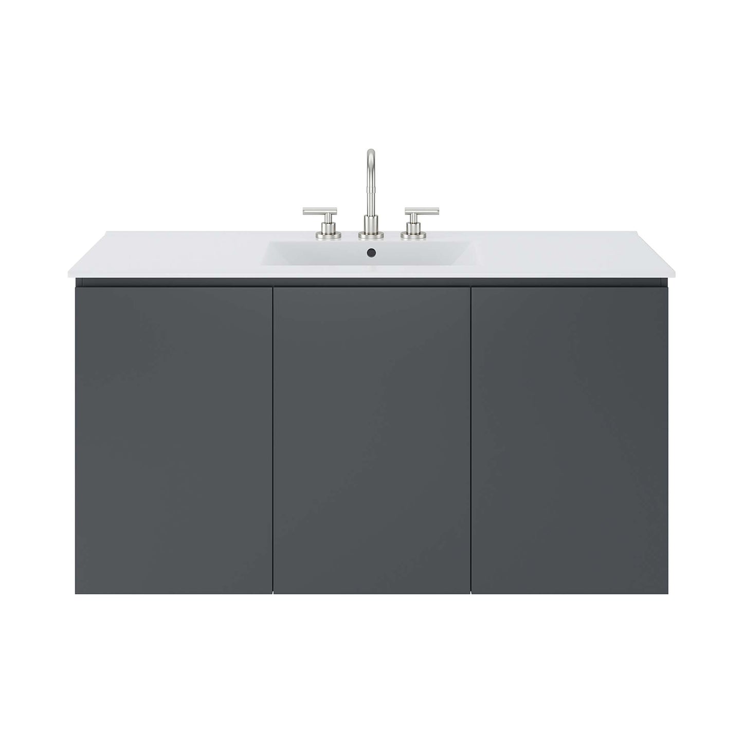 Modway Outlet Bryn 48" Wall-Mount Bathroom Vanity by Modway  Bathroom Furniture Gray White - EEI-5780-GRY-WHI