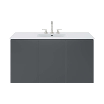 Modway Outlet Bryn 48" Wall-Mount Bathroom Vanity by Modway  Bathroom Furniture Gray White - EEI-5780-GRY-WHI