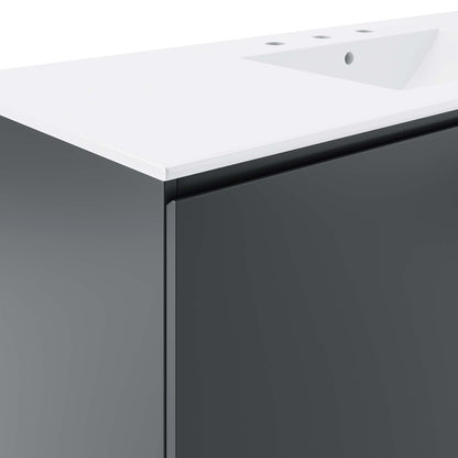 Modway Outlet Bryn 48" Wall-Mount Bathroom Vanity by Modway  Bathroom Furniture Gray White - EEI-5780-GRY-WHI