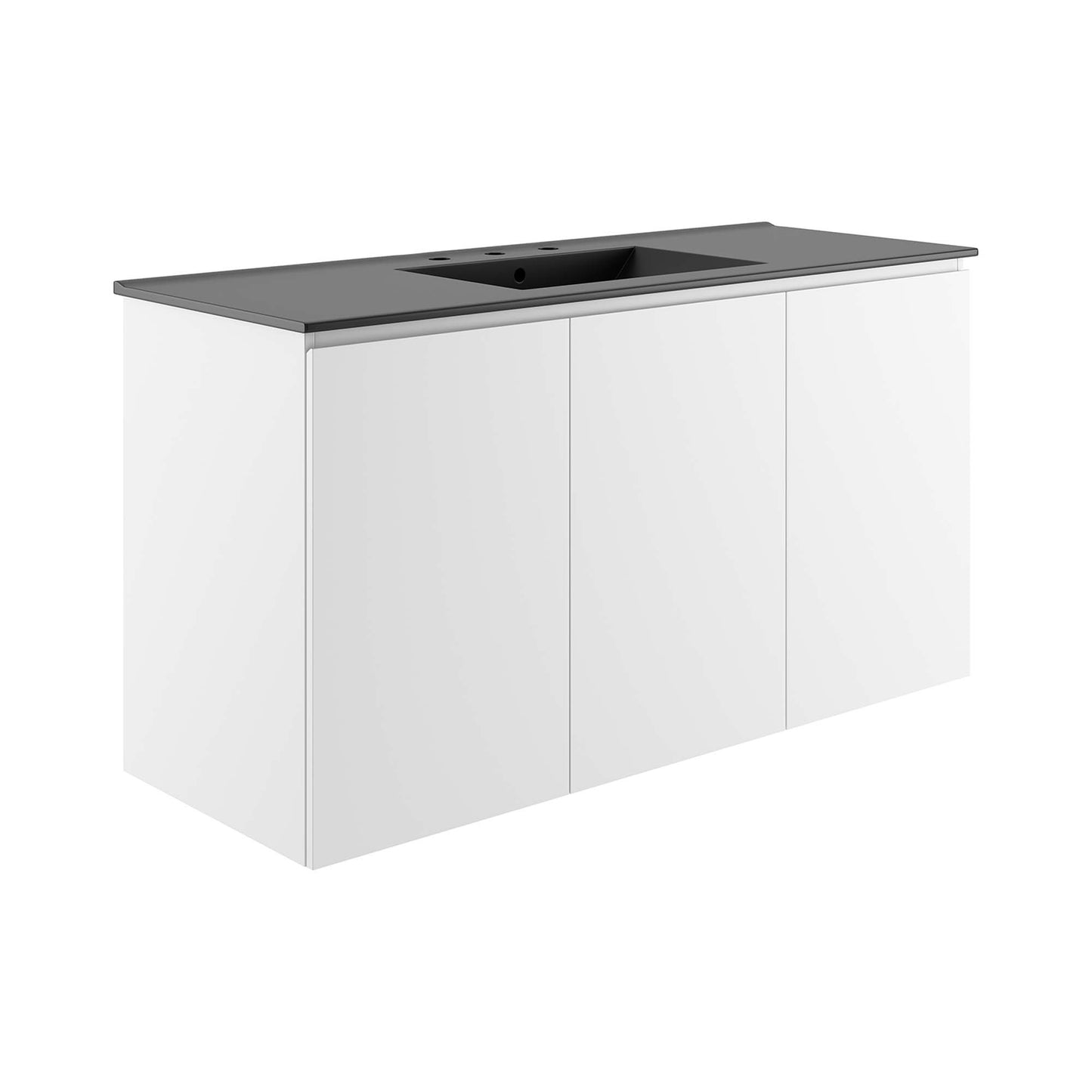 Modway Outlet Bryn 48" Wall-Mount Bathroom Vanity by Modway  Bathroom Furniture White Black - EEI-5780-WHI-BLK