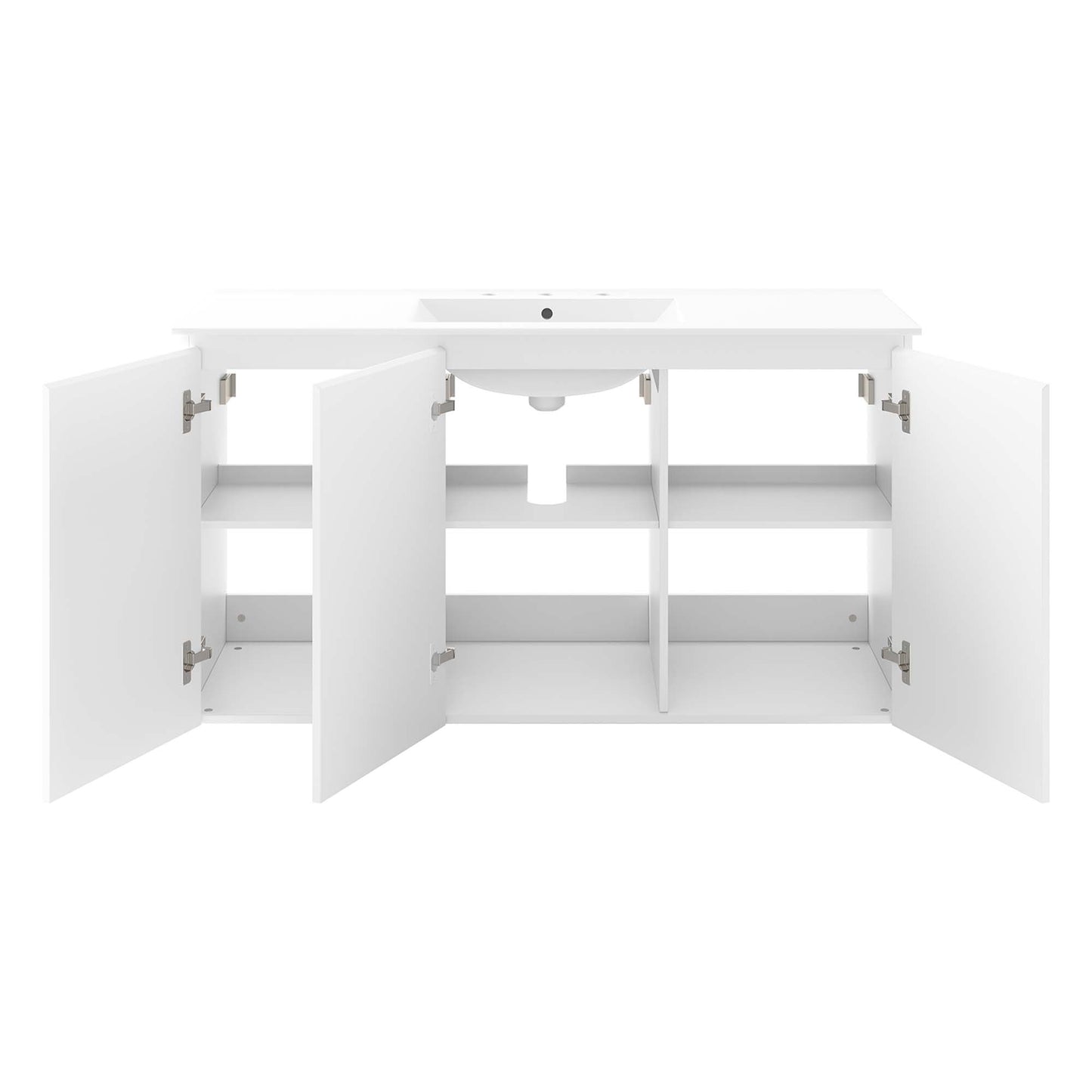 Modway Outlet Bryn 48" Wall-Mount Bathroom Vanity by Modway  Bathroom Furniture White White - EEI-5780-WHI-WHI
