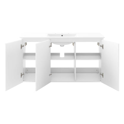 Modway Outlet Bryn 48" Wall-Mount Bathroom Vanity by Modway  Bathroom Furniture White White - EEI-5780-WHI-WHI