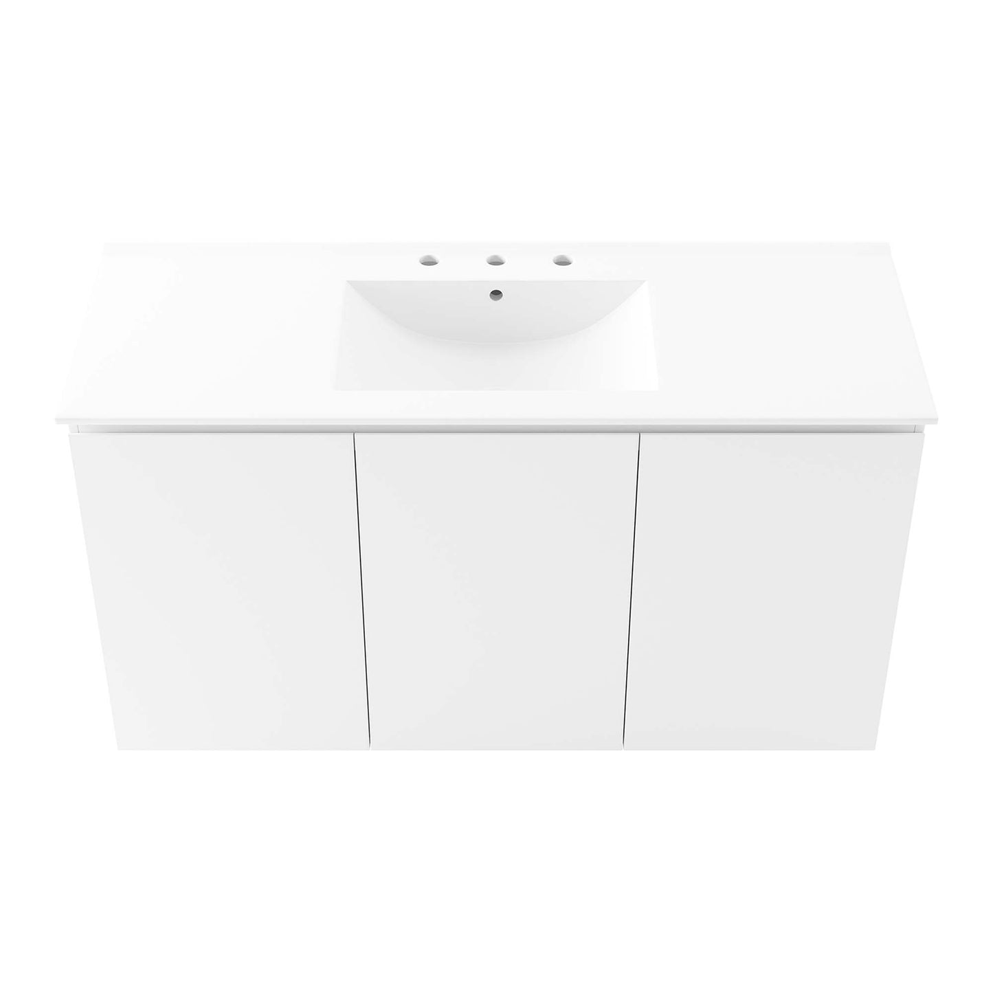 Modway Outlet Bryn 48" Wall-Mount Bathroom Vanity by Modway  Bathroom Furniture White White - EEI-5780-WHI-WHI