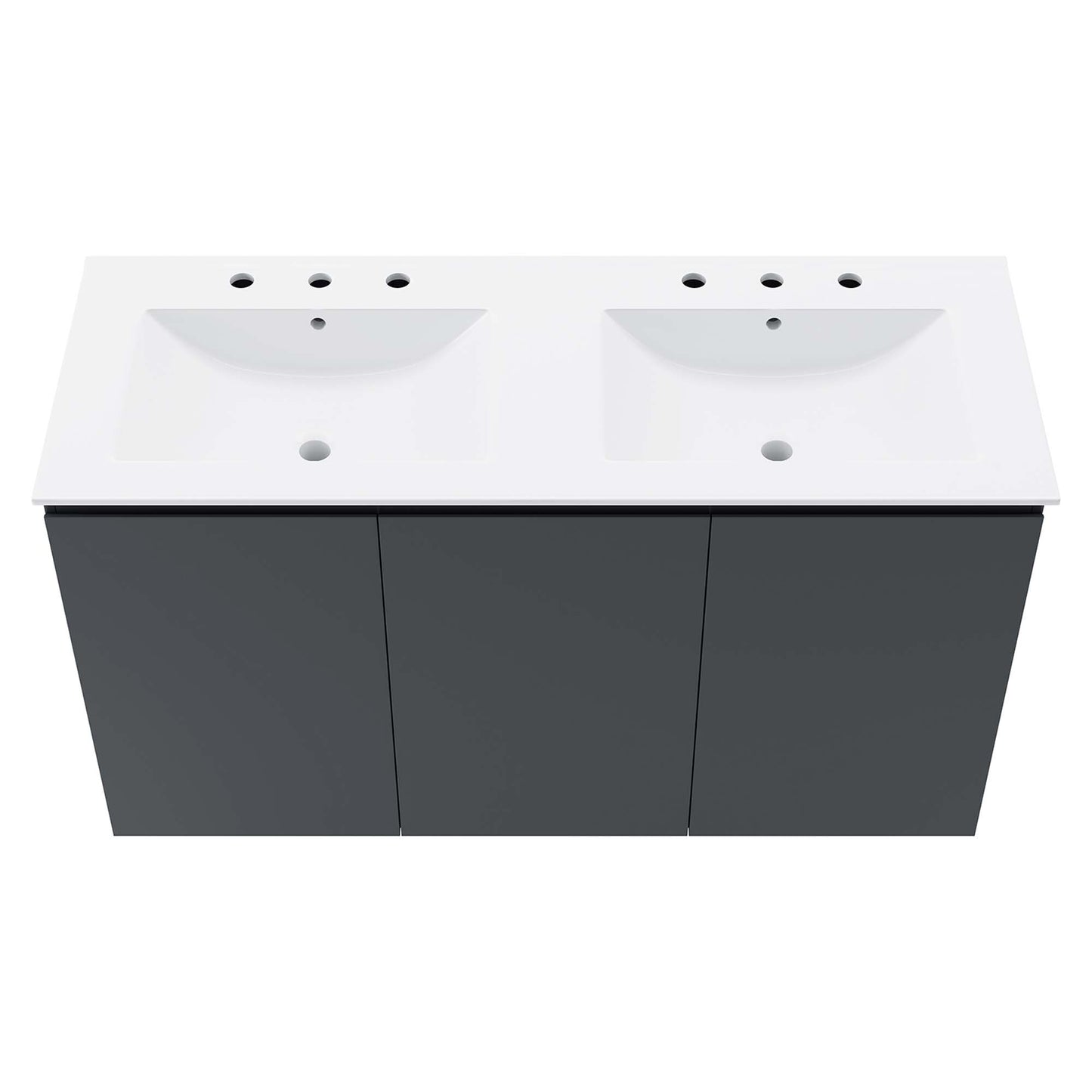Modway Outlet Bryn 48" Wall-Mount Double Sink Bathroom Vanity by Modway  Bathroom Furniture Gray White - EEI-5781-GRY-WHI