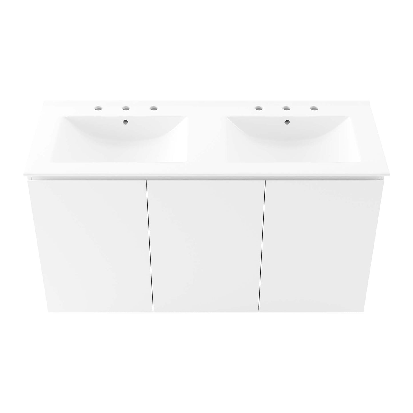 Modway Outlet Bryn 48" Wall-Mount Double Sink Bathroom Vanity by Modway  Bathroom Furniture White White - EEI-5781-WHI-WHI