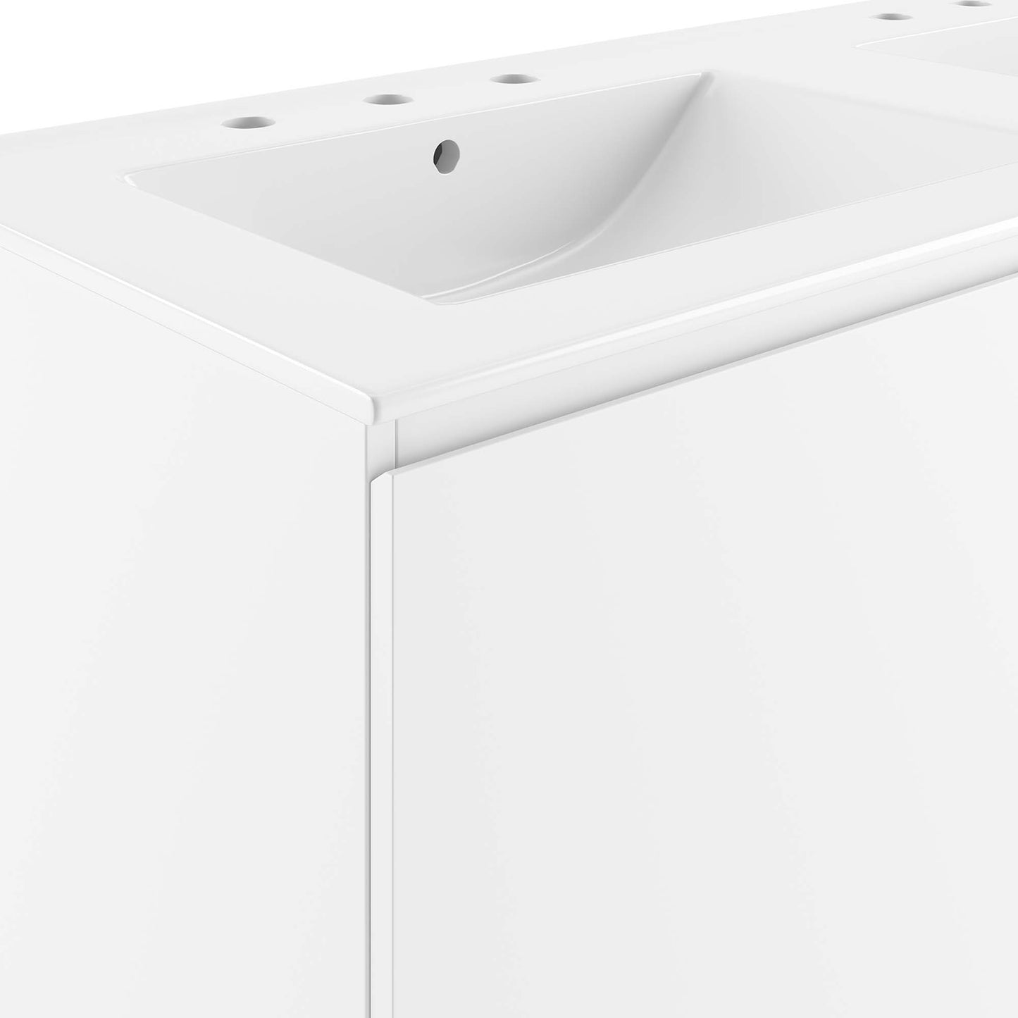 Modway Outlet Bryn 48" Wall-Mount Double Sink Bathroom Vanity by Modway  Bathroom Furniture White White - EEI-5781-WHI-WHI