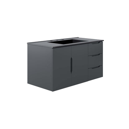 Modway - Vitality 36" Bathroom Vanity by Modway  Bathroom Vanities Black - EEI-5783-GRY-BLK