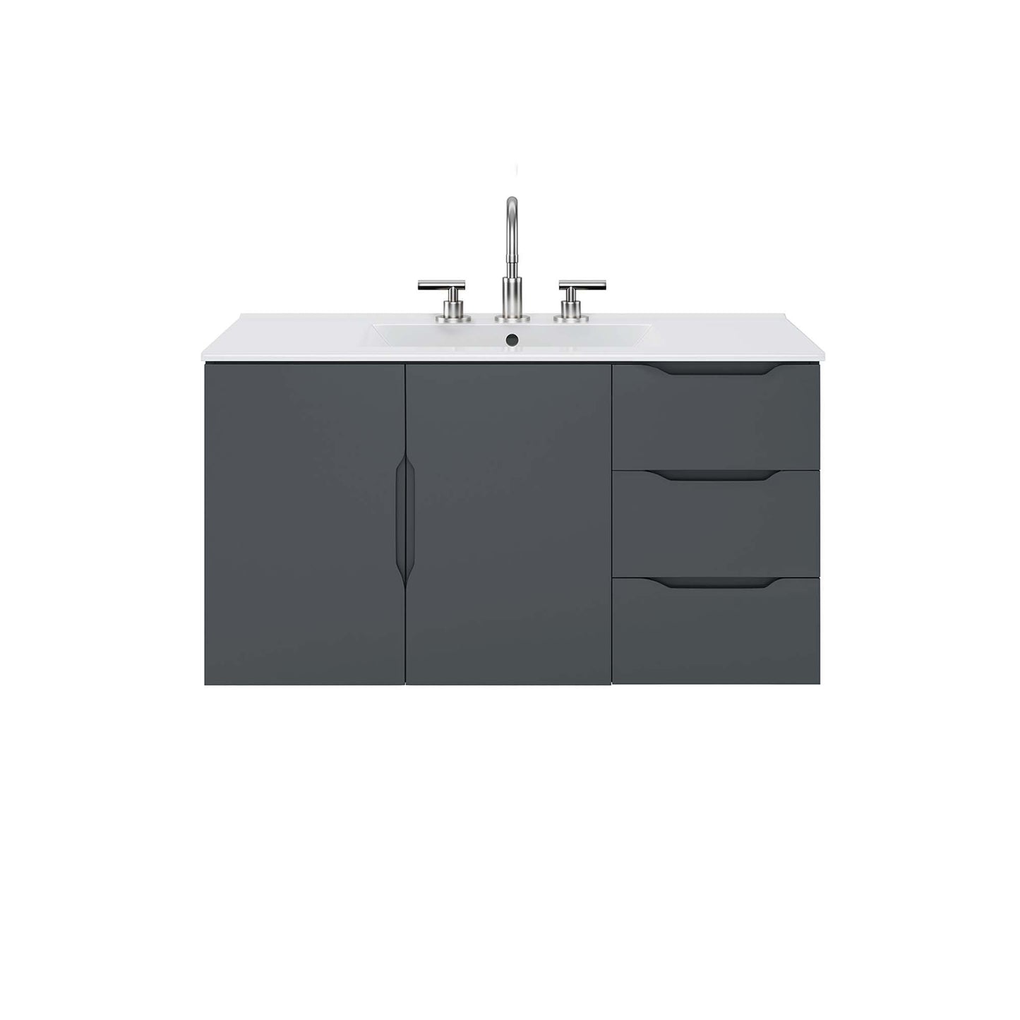 Modway - Vitality 36" Bathroom Vanity by Modway  Bathroom Vanities White - EEI-5783-GRY-WHI