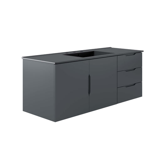Modway - Vitality 48" Single Sink Bathroom Vanity by Modway  Bathroom Vanities Black - EEI-5784-GRY-BLK