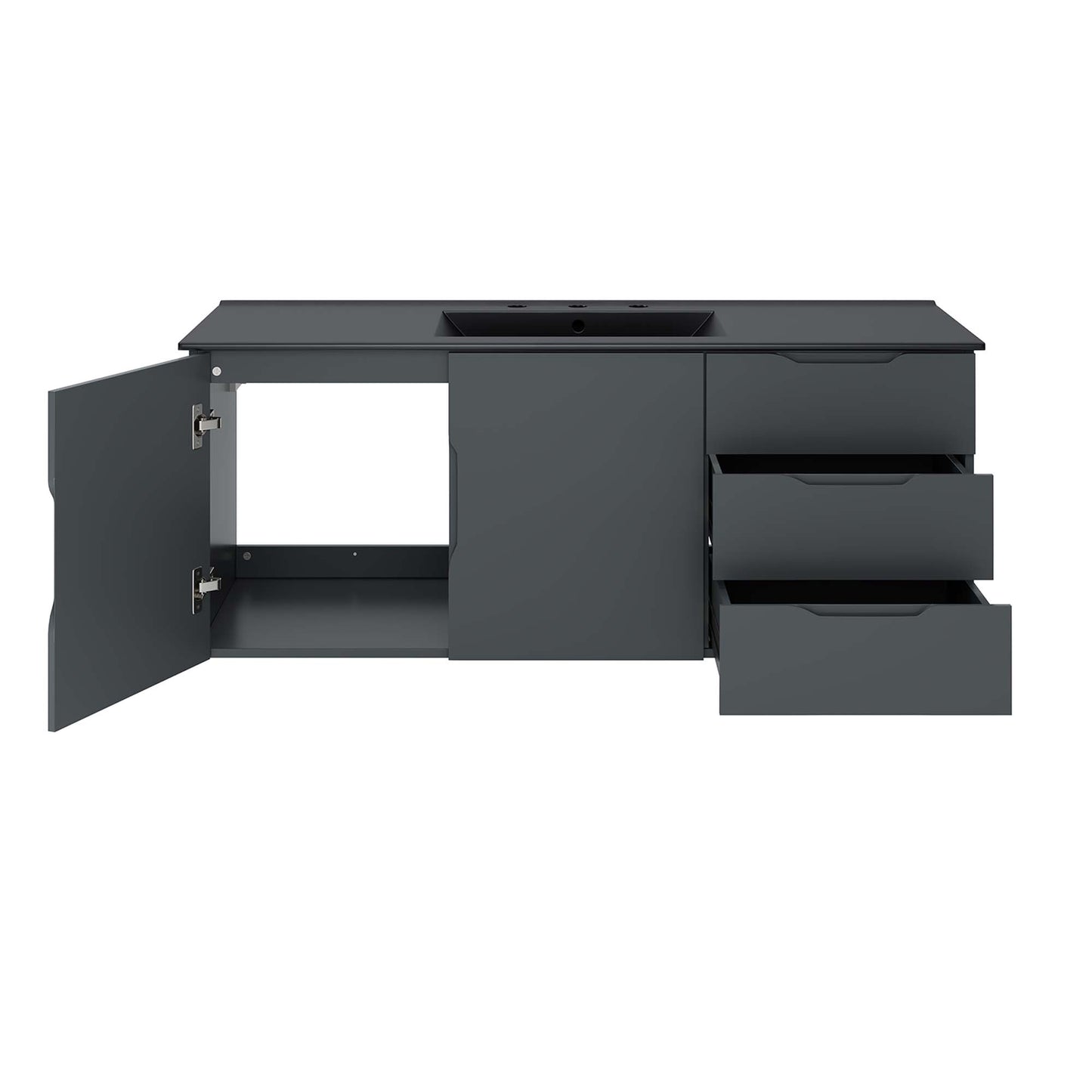 Modway - Vitality 48" Single Sink Bathroom Vanity by Modway  Bathroom Vanities Black - EEI-5784-GRY-BLK