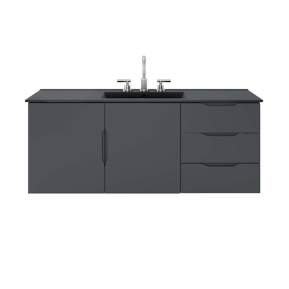 Modway - Vitality 48" Single Sink Bathroom Vanity by Modway  Bathroom Vanities Black - EEI-5784-GRY-BLK