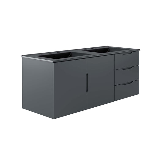 Modway - Vitality 48" Double Sink Bathroom Vanity by Modway  Bathroom Vanities Black - EEI-5785-GRY-BLK