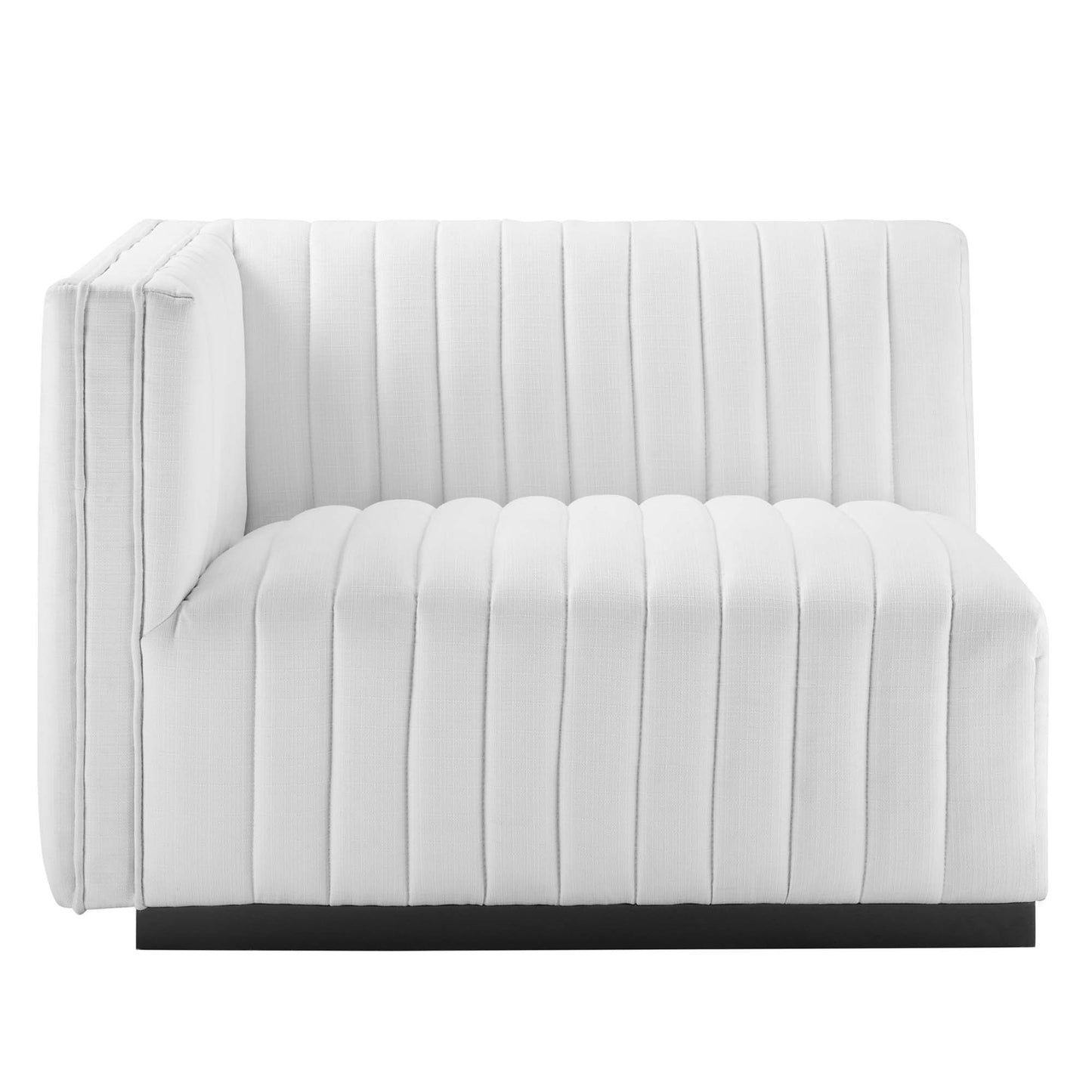 Modway - Conjure Channel Tufted Upholstered Fabric Loveseat by Modway  Living Room Sofas and Armchairs White - EEI-5786-BLK-WHI
