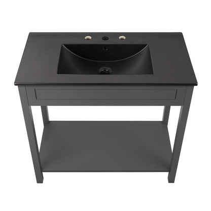 Modway Outlet Altura 36" Bathroom Vanity by Modway  Bathroom Furniture Gray Black - EEI-5799-GRY-BLK